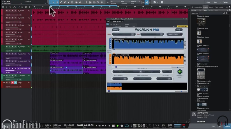 Alinhando Vocais Usando o Vocal Align