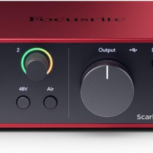 Interface de Áudio Focusrite Scarlett Solo 4th Gen - Placa de Áudio 4 Geração