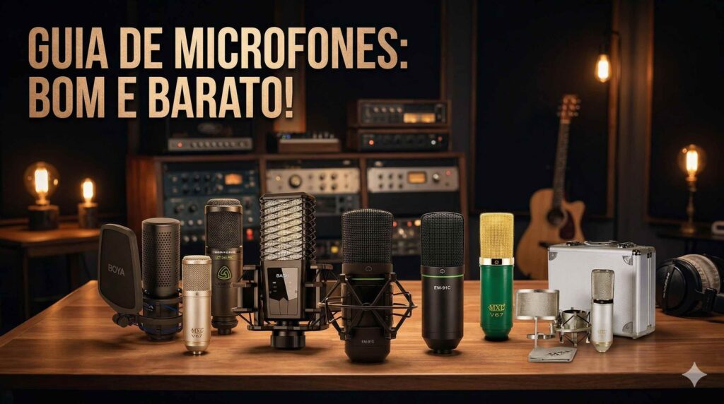 Os 18 Melhores Microfones Condensadores Bons e Baratos de 2026: Guia de Custo-Benefício